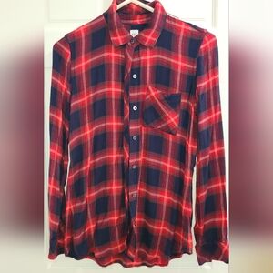 GAP Red and Navy Plaid Button-Down Shirt